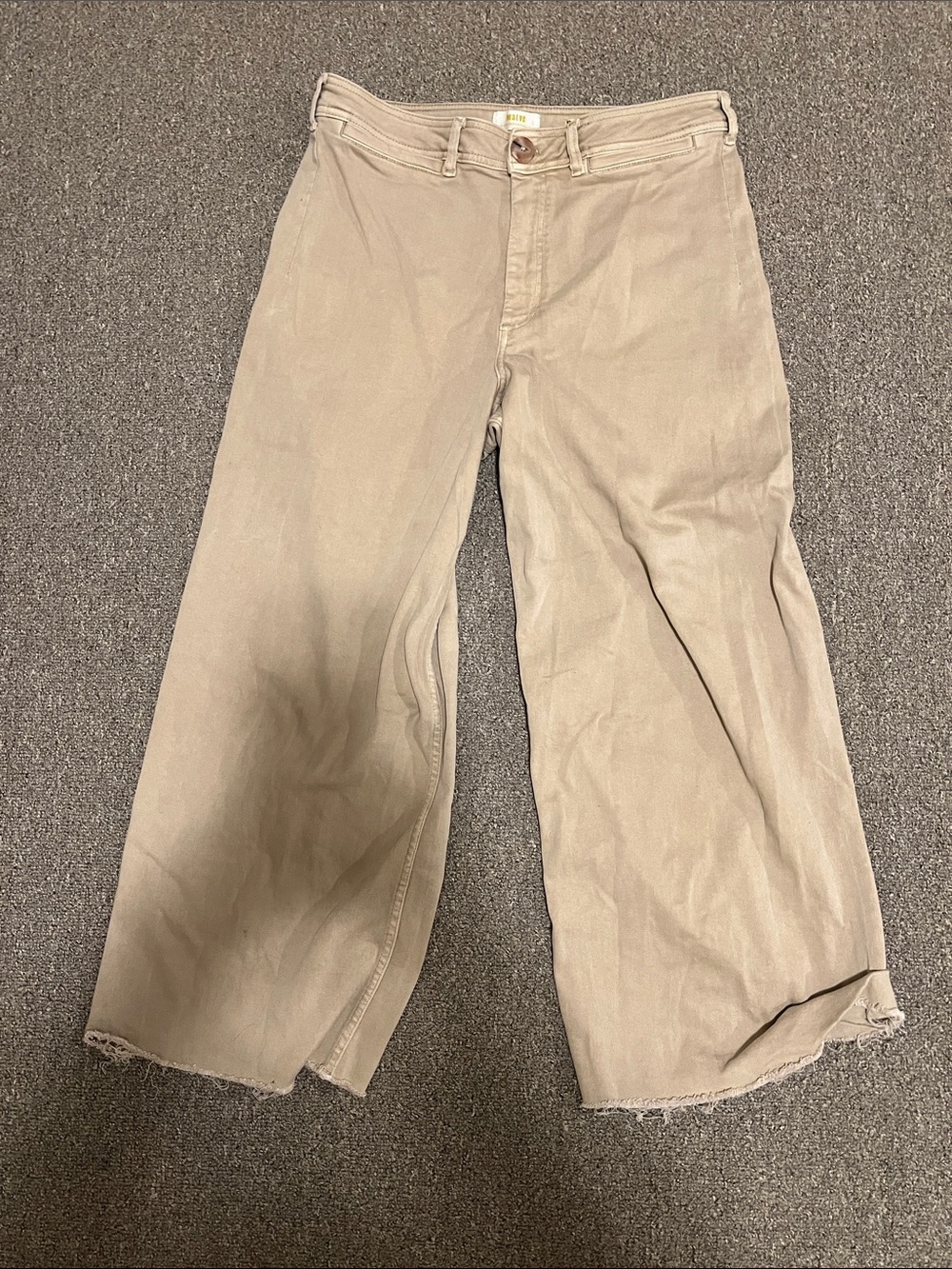 Beige Wide Leg Pants - Neutral Casual Trousers